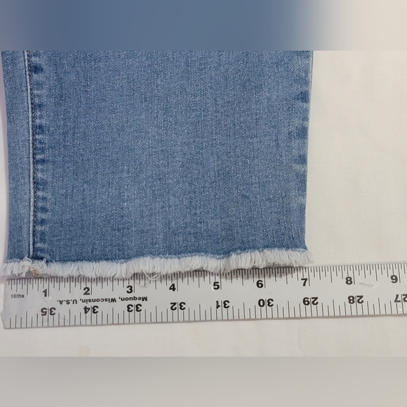 a:glow Maternity Girlfriend Capri Crop Denim Jeans Womens Size Large - Picture 5 of 11